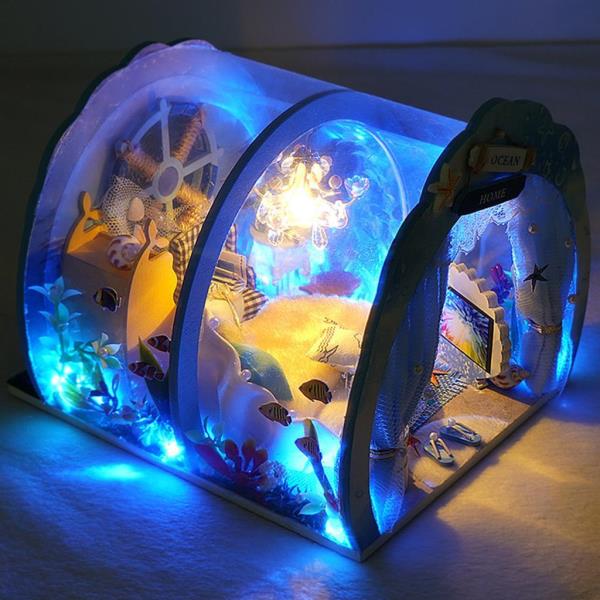 DIY LED 3D Deep Ocean Home Miniature Dollhouse