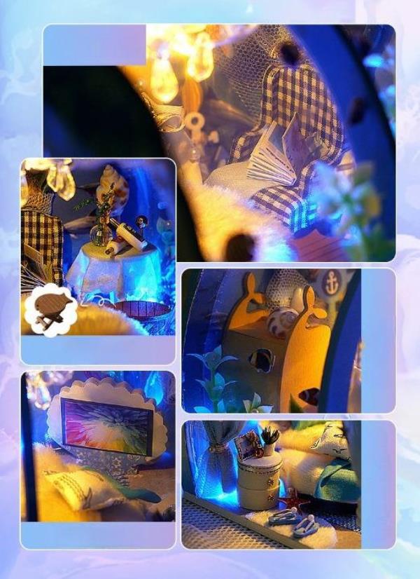 DIY LED 3D Deep Ocean Home Miniature Dollhouse