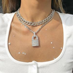 T Shape Crystal Long Necklace