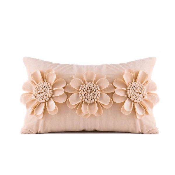 Modern 3D Flower Rectangle Sofa Cushion Pillow Cover