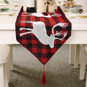 Christmas Red Flower Dining Table Runner