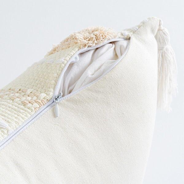 Bohemian White Tassel Sofa Cushion Pillow Cover