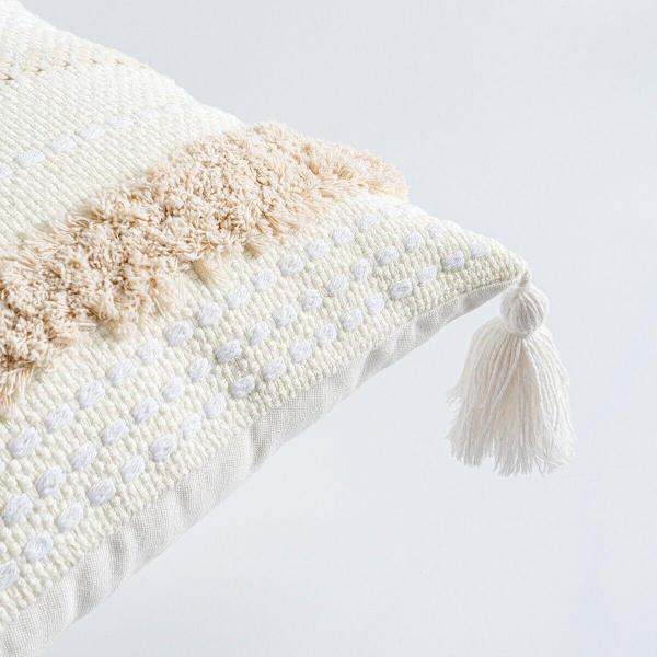 Bohemian White Tassel Sofa Cushion Pillow Cover