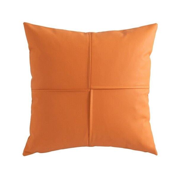 Woven Faux Leather Sofa Square Cushion Pillow Cover