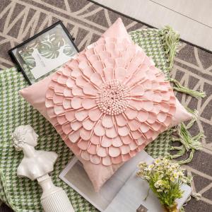 Modern 3D Flower Rectangle Sofa Cushion Pillow Cover