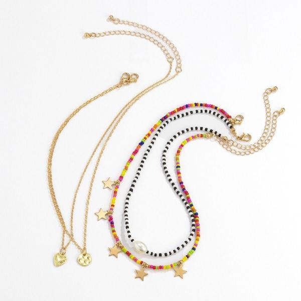 Summer Beach Multicolour Beads Pearl Necklace