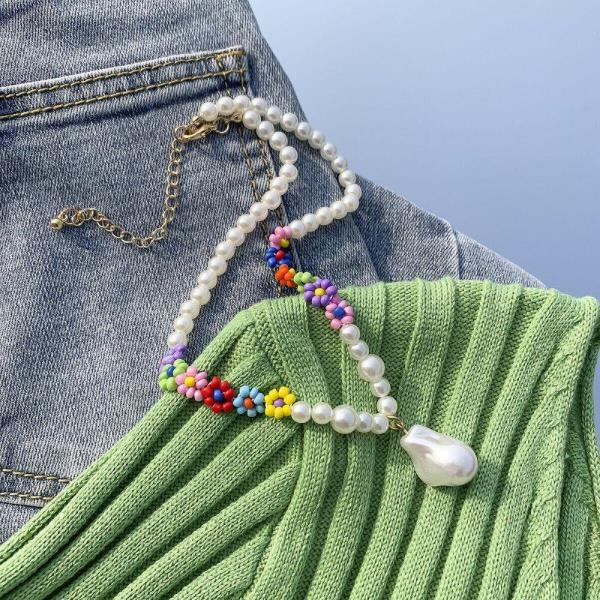 Summer Beach Multicolour Beads Pearl Necklace