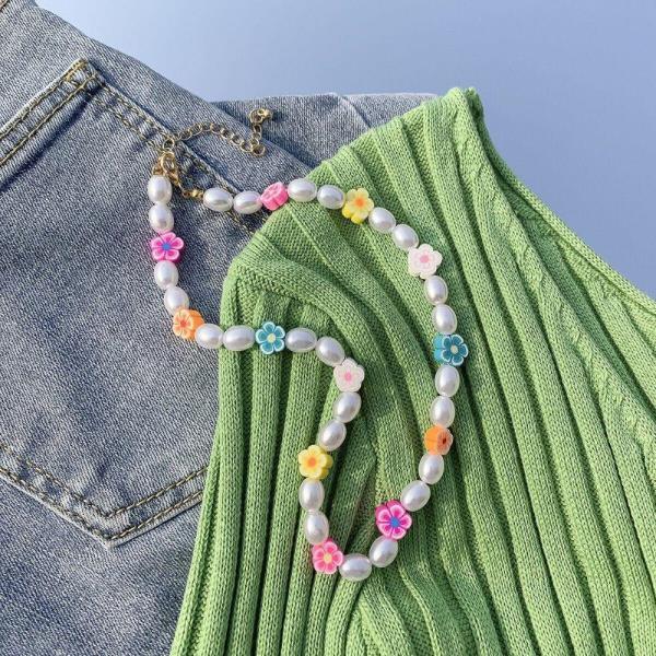 Summer Beach Multicolour Beads Pearl Necklace