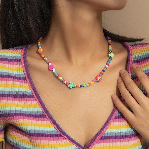 Summer Beach Multicolour Beads Pearl Necklace