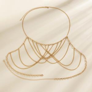 X Shape Copper Bead Waist Belly Chain