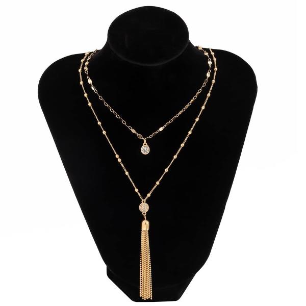 Gold Tassel Long Necklace Body Chain