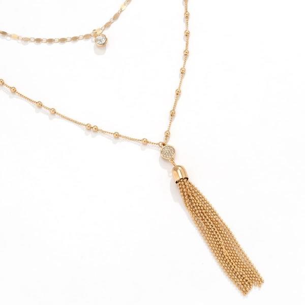 Gold Tassel Long Necklace Body Chain