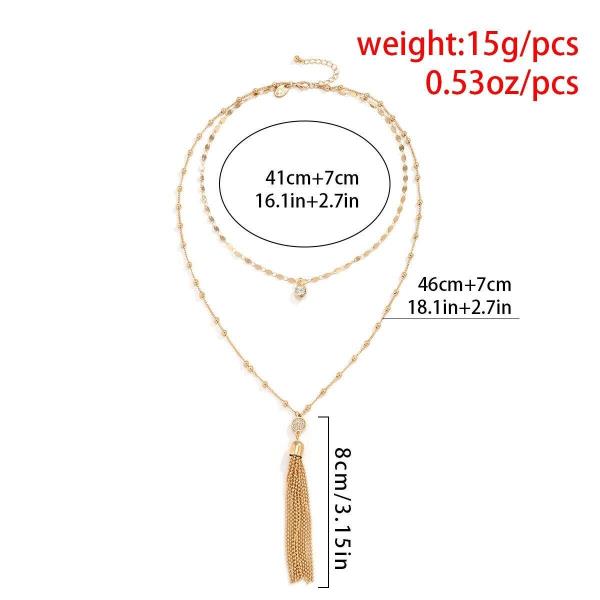 Gold Tassel Long Necklace Body Chain