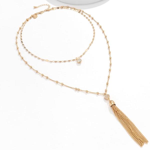 Gold Tassel Long Necklace Body Chain