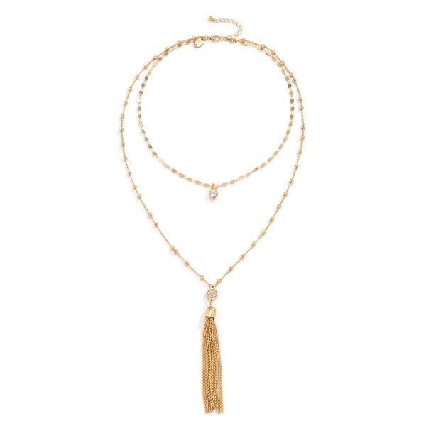 Gold Tassel Long Necklace Body Chain