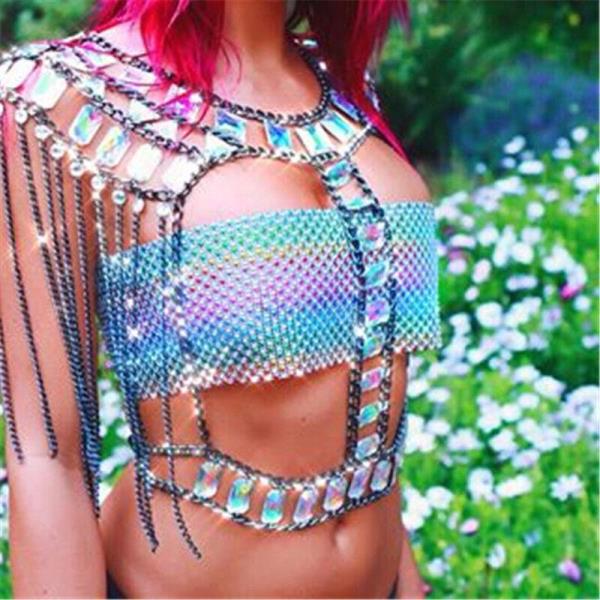 Bohemian Acrylic Bikini Bra Chest Body Chain