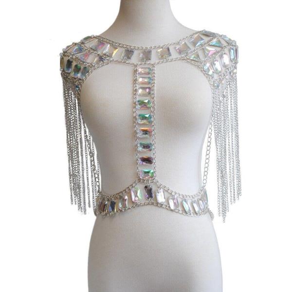 Bohemian Acrylic Bikini Bra Chest Body Chain