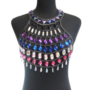 Glitter Crystal Pendant Bra Chest Chain