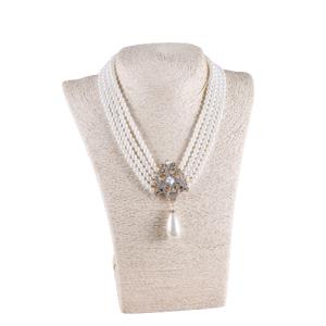 Baroque Multi Layer Round Pendant Pearl Necklace