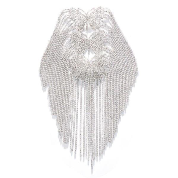 Silver Butterfly Tassel Shoulder Shawl Chain