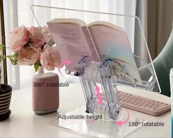 Adjustable Transparent Acrylic Book Tablet Holder