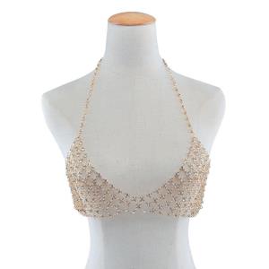 Gold Copper Beads Chest Body Chain