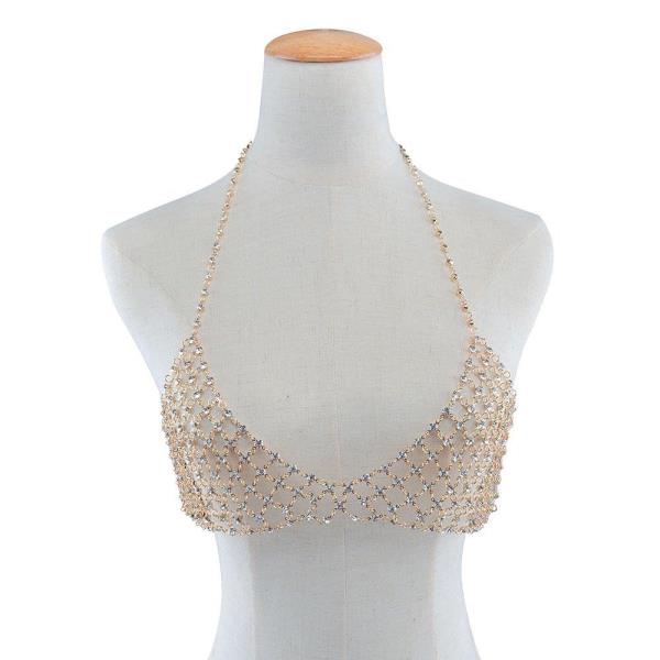 Crystal Net Bikini Bra Chest Body Chain