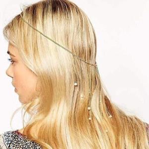 Bohemian Gold Crystal Waterdrop Tassel Head Chain