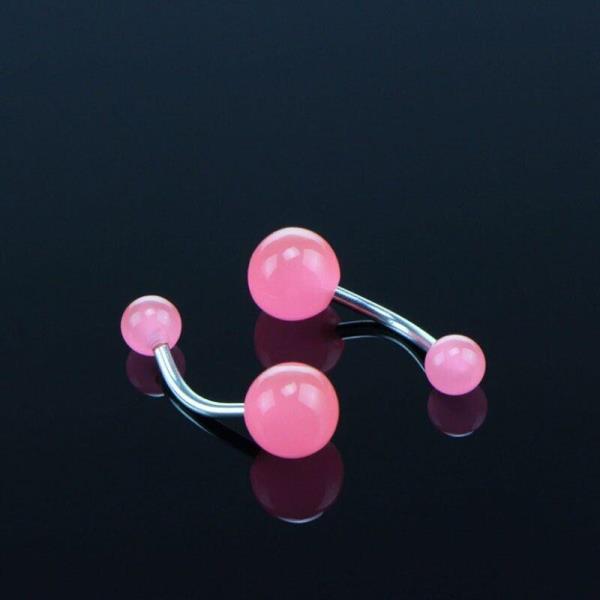 7 Pcs Acrylic Stainless Steel Luminous Piercing Ball Belly Jewellery