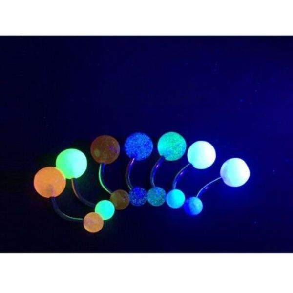 7 Pcs Acrylic Stainless Steel Luminous Piercing Ball Belly Jewellery