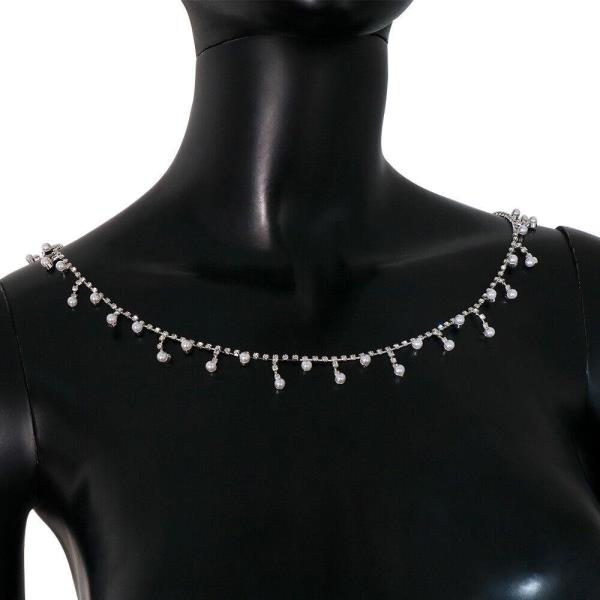 White Pearl Necklace Shoulder Body Chain