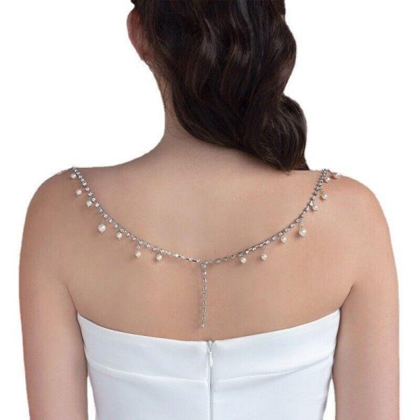 White Pearl Necklace Shoulder Body Chain