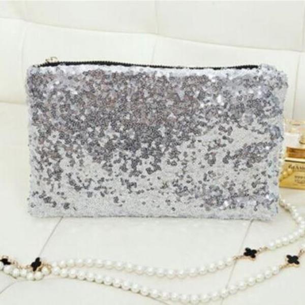 Glitter Sequin Small Clutch Evening Bag 