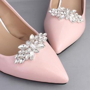 Glitter Rhinestone Decoration Shoe Clamp Clip