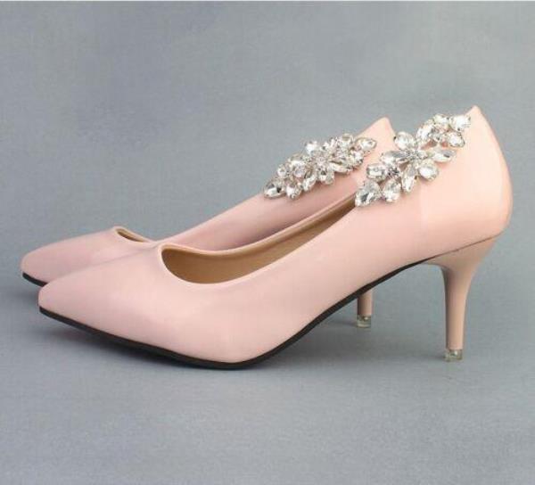 Wedding Rhinestone Flower Shoe Decoration Clips