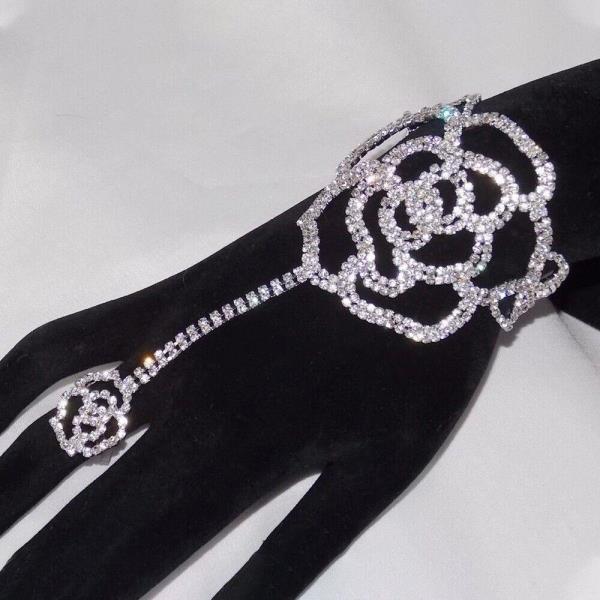 Rose Flower Ring Bracelet 