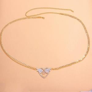 Long Back Waterdrop Crystal Necklace Body Chain