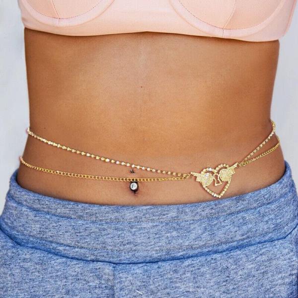 Angel Wing Rhinestone Waist Belly Body Chain