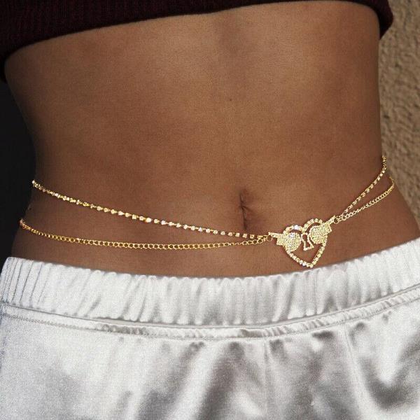 Angel Wing Rhinestone Waist Belly Body Chain