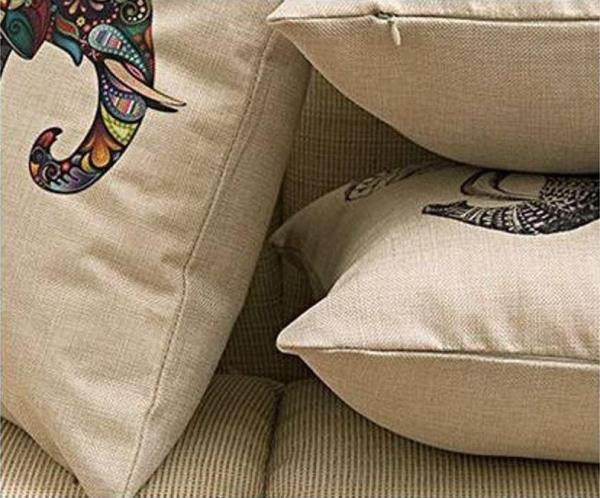 Modern Linen Flower Sofa Cushion Pillow Cover