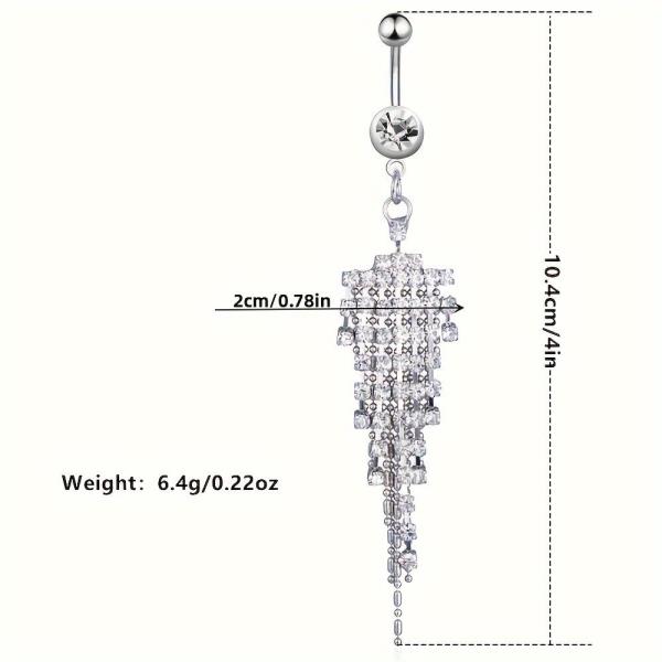 Glitter Stainless Steel Piercing Tassel Belly Button