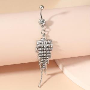 Glitter Stainless Steel Piercing Tassel Belly Button