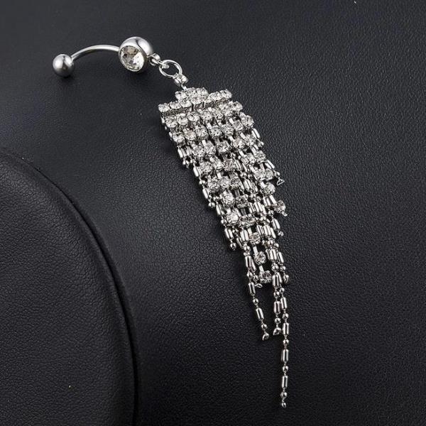 Glitter Stainless Steel Piercing Tassel Belly Button