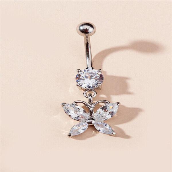 Crystal Butterfly Piercing Belly Button Body Jewellery