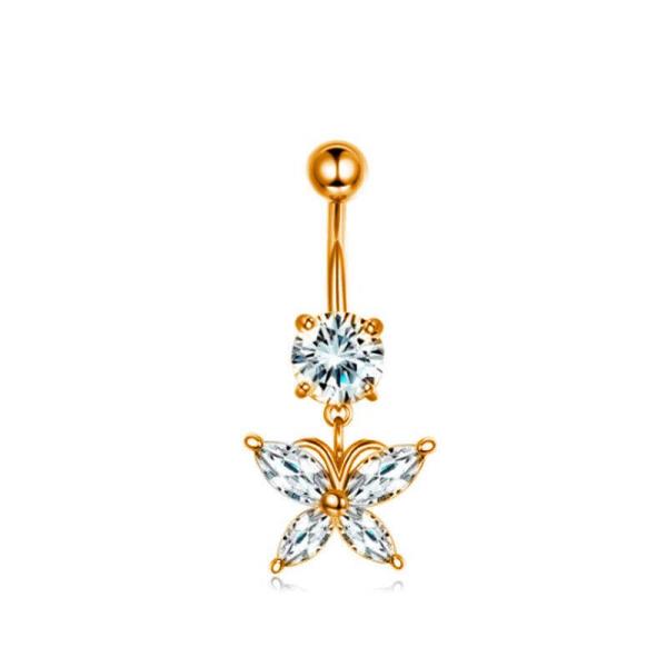 Crystal Butterfly Piercing Belly Button Body Jewellery