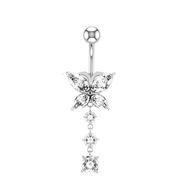 Crystal Butterfly Piercing Belly Button Body Jewellery