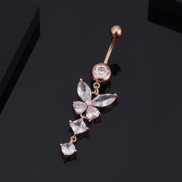 Crystal Butterfly Piercing Belly Button Body Jewellery