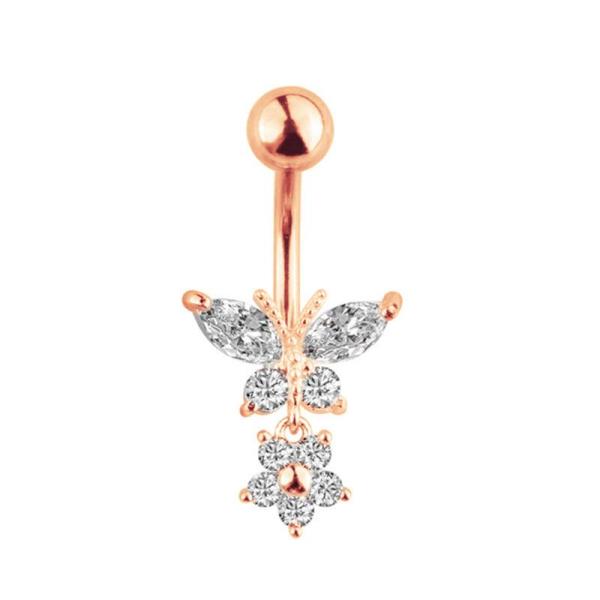 Crystal Butterfly Piercing Belly Button Body Jewellery