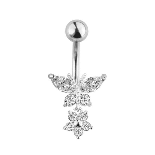 Crystal Butterfly Piercing Belly Button Body Jewellery