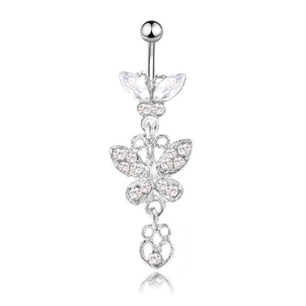 Crystal Butterfly Piercing Belly Button Body Jewellery